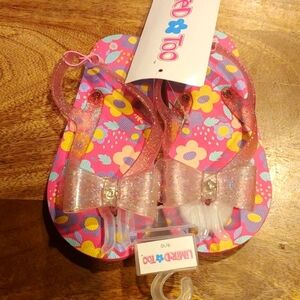 NWT 2 for $15  Limited Too Flowered Flips Flops Size